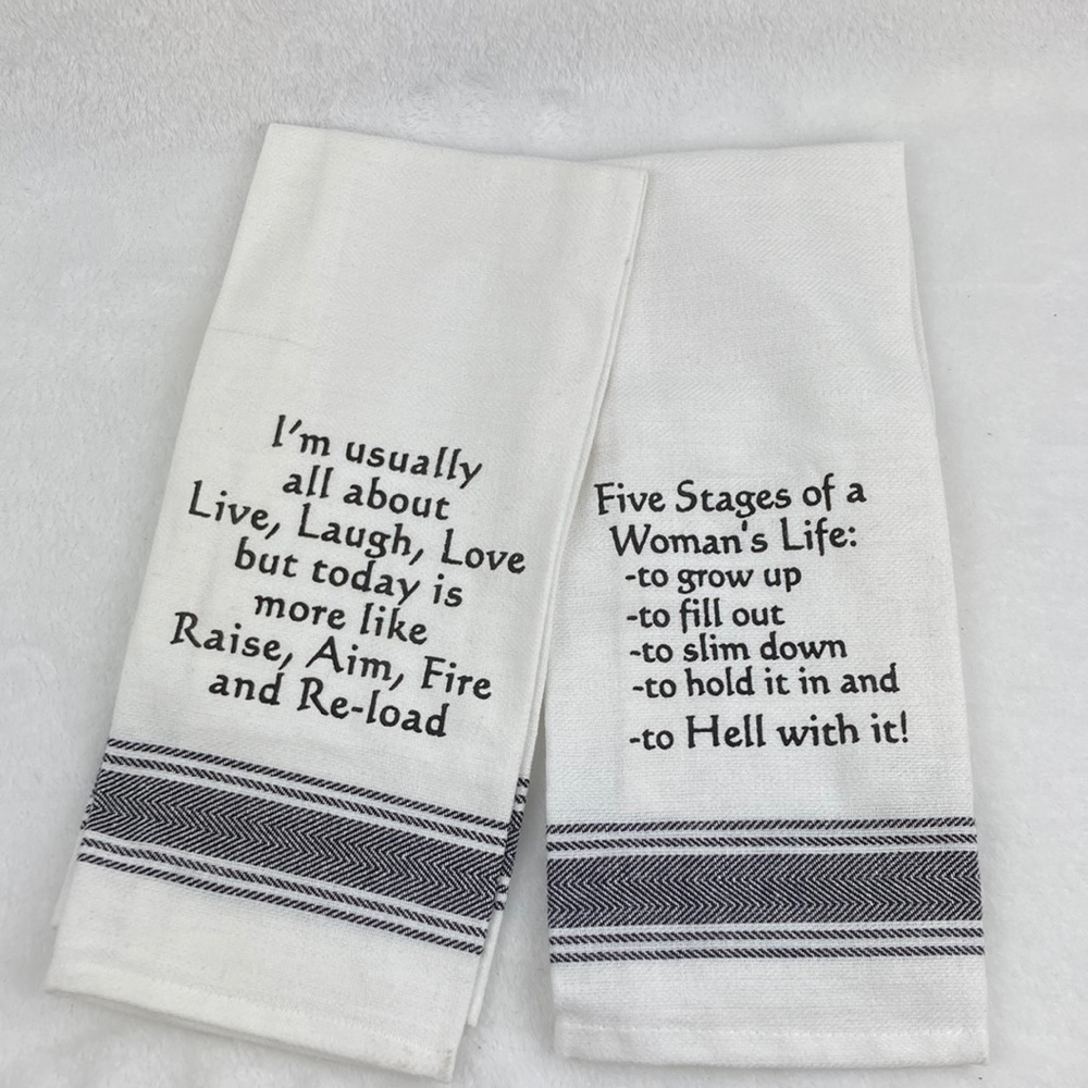 Cute Graphic Tea Towels Dish Towels Set of 2